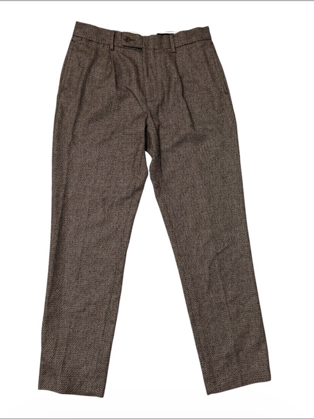 ASOS Brown Wool Blend Herringbone Dress Pants
